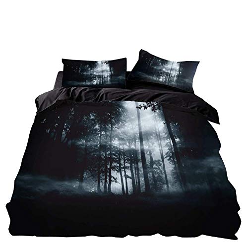 WFBZ 3D Bettwäsche Set Bedding Gothic Single Duvet Cover Set Halloween Bettbezug 155x220/50x75 von WFBZ