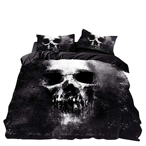 WFBZ 3D Halloween-Bettwäsche Bedding Totenkopf Bettbezug 135x200 Mikrofaser, Bettwäsche Mit Reißverschluss Für Erwachsene… von WFBZ