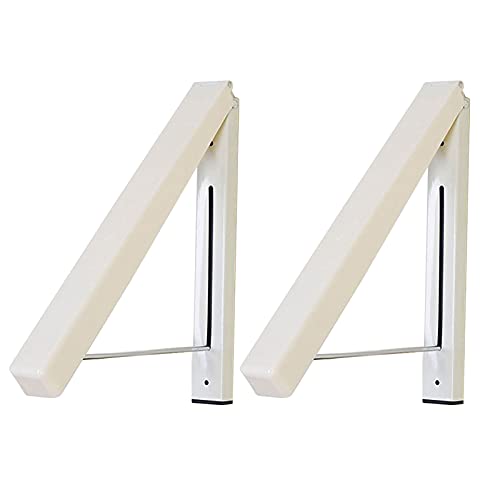 WFCKPQF 2PCS Kleiderhaken Klappbar Aussenbereich, Klapphaken kleiderwandhaken, Wäschelüfter Wand Kleiderständer Kleiderbügel Kleiderlüfter Garderobenhaken Wandgarderobe, Platzsparend, Geeignet, Weiß von WFCKPQF