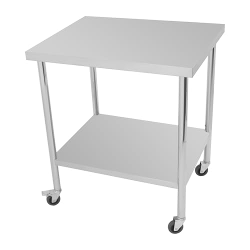WFIETN Edelstahl Arbeitstisch, Edelstahltisch mit Rollen, 76x60x85cm Gastronomie Küchentisch Minimalistisch Zubereitungstisch für Küchen, Hotels, Bäckereien, Bis von 300kg, Silber WFIETN Edelstahl Arbeitstisch, Edelstahltisch mit Rollen, 76x60x85cm Gastronomie Küchentisch Minimalistisch Zubereitungstisch für Küchen, Hotels, Bäckereien, Bis von 300kg, Silber von WFIETN
