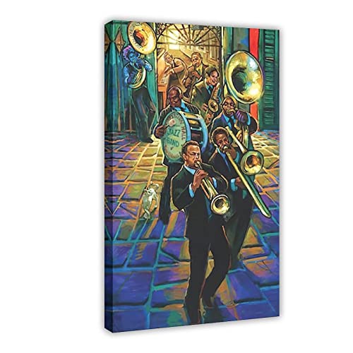 New Orleans Jazz Festival 2020 Poster 15 Leinwandposter Wandkunst Dekor Bild Gemälde für Wohnzimmer Schlafzimmer Dekoration Rahmen Stil 50 x 75 cm von WFKLMSL