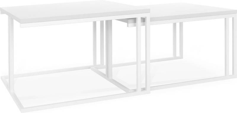 WFL GROUP Couchtisch Capri (Satztisch Set 2er - Quadratischer Kaffeetisch, 76x76x50 cm+66x66x45 cm) von WFL GROUP