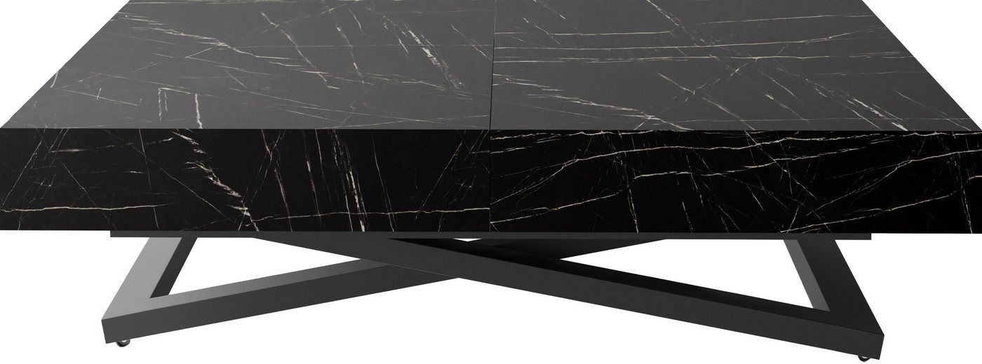 WFL GROUP Couchtisch Cavetta U (erhältlich in einer Größe – 120x80x27-76 cm, ausziehbar auf 200 cm), industrial Tisch in Holzoptik für Küche, Esszimmer oder Wohnzimmer von WFL GROUP