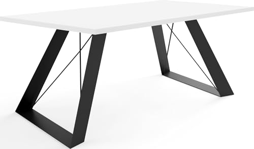 WFL GROUP Couchtisch Remi 120x60 cm - Beistelltisch Rechteckig, Wohnzimmertisch Industrial - Sofatisch mit Metallgestell Schwarz - Kaffeetisch Modern - Weiß WFL GROUP Couchtisch Remi 120x60 cm - Beistelltisch Rechteckig, Wohnzimmertisch Industrial - Sofatisch mit Metallgestell Schwarz - Kaffeetisch Modern - Weiß von WFL GROUP