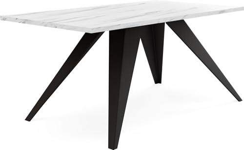 WFL GROUP Couchtisch Vance 120 x 60 cm - Beistelltisch Rechteckig, Wohnzimmertisch Industrial - Sofatisch mit Metallgestell Schwarz - Kaffeetisch Modern - Marmor Weiß WFL GROUP Couchtisch Vance 120 x 60 cm - Beistelltisch Rechteckig, Wohnzimmertisch Industrial - Sofatisch mit Metallgestell Schwarz - Kaffeetisch Modern - Marmor Weiß von WFL GROUP