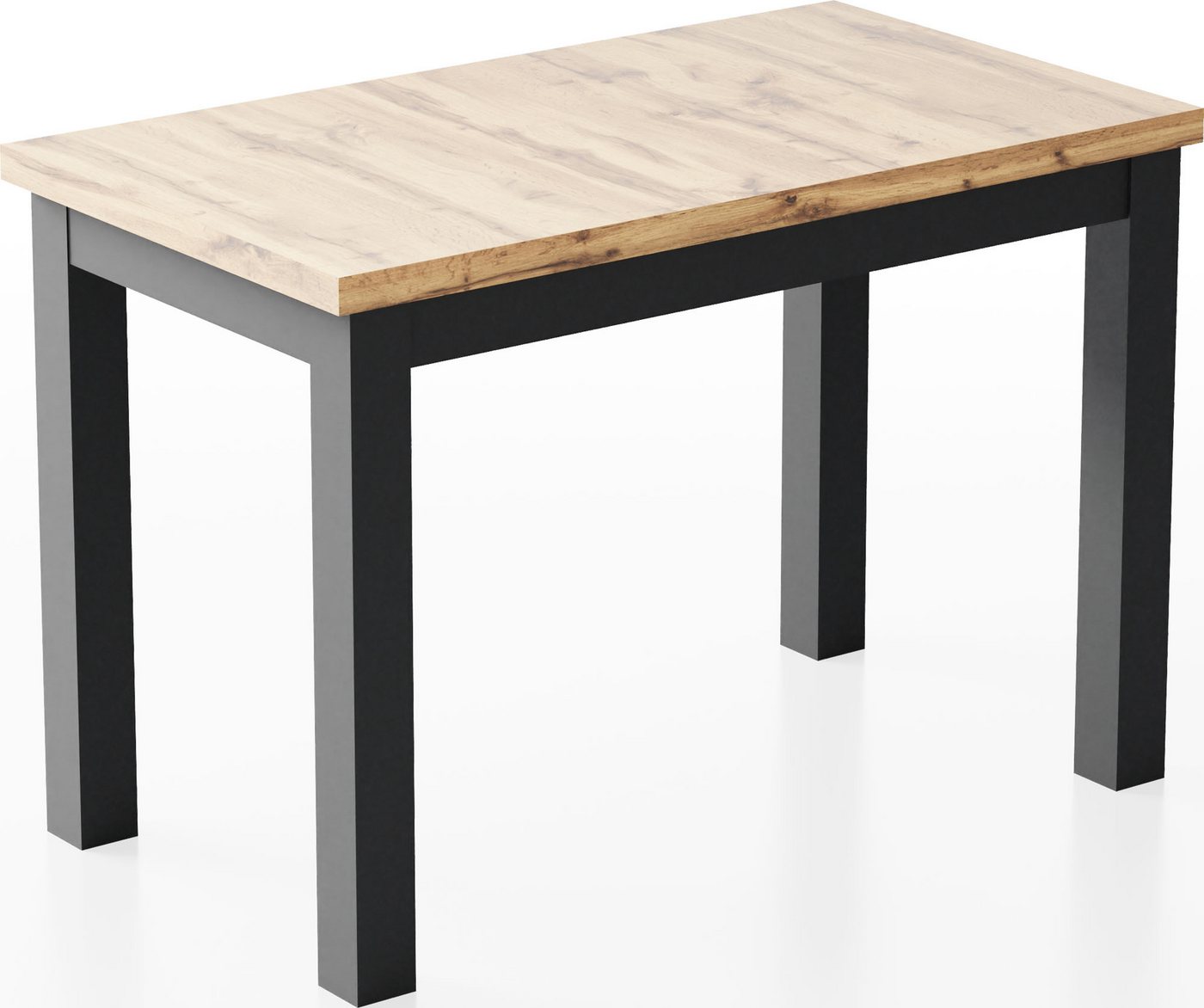 WFL GROUP Esstisch Arden (100x60 cm Skandi, Loft & Industrieller Stil), moderner Tisch in Holzoptik für Küche, Esszimmer oder Wohnzimmer von WFL GROUP
