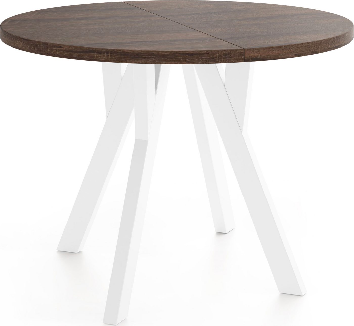 WFL GROUP Esstisch Avero White (vier Größen – 80/90/100/100 cm, ausziehbar auf 160/190/140/200 cm), platzsparender Tisch für kleine Küche, Esszimmer oder Wohnzimmer von WFL GROUP