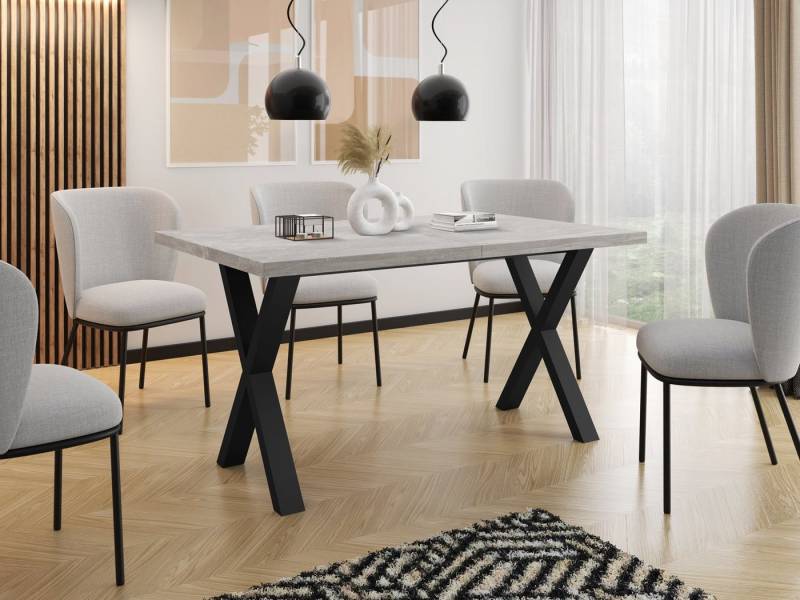 WFL GROUP Esstisch Blake (erhältlich in 3 Größen – 120/140/160 cm ausziehbar auf 220/240/260 cm), platzsparender Tisch in Holzoptik für Küche, Esszimmer oder Wohnzimmer von WFL GROUP