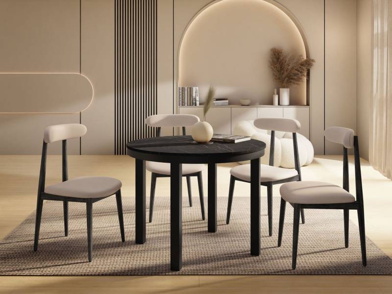 WFL GROUP Esstisch Corin (erhältlich in einer Größe – 100x100x76 cm, ausziehbar auf 180 cm), platzsparender Tisch für kleine Küche, Esszimmer oder Wohnzimmer von WFL GROUP