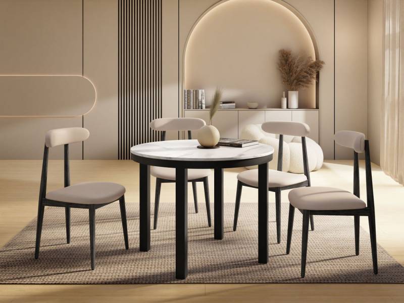 WFL GROUP Esstisch Corin (erhältlich in einer Größe – 100x100x76 cm, ausziehbar auf 180 cm), platzsparender Tisch für kleine Küche, Esszimmer oder Wohnzimmer von WFL GROUP