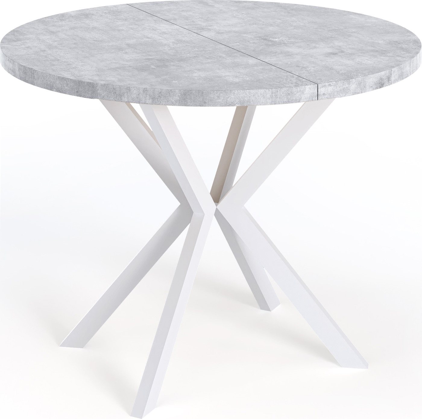 WFL GROUP Esstisch Della (Ausziehbarer runder Esstisch, Industrial Design, 100-176x100x76 cm), Ausziehbarer runder Esstisch, Industrial Design, 100-176x100x76 cm. von WFL GROUP