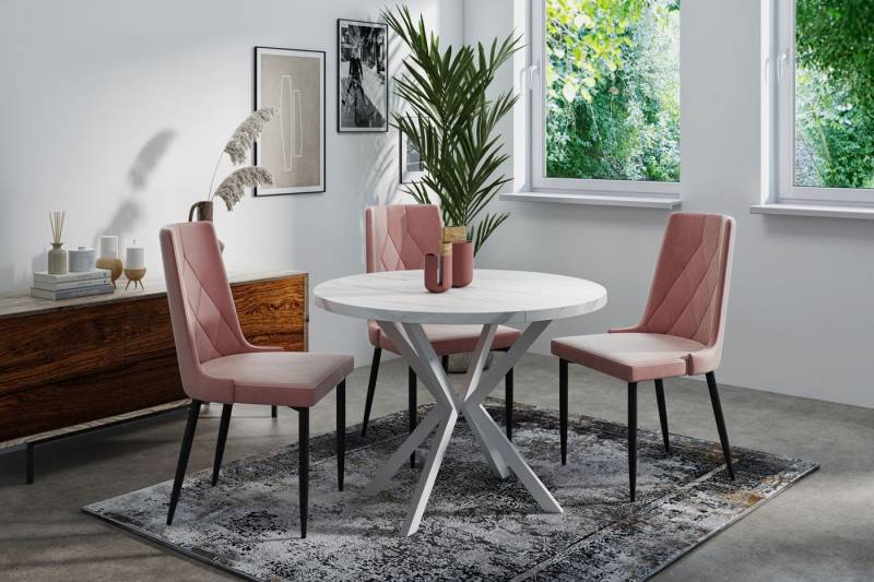 WFL GROUP Esstisch Della (erhältlich in zwei Größen – 100/120 cm, ausziehbar auf 180/200 cm), platzsparender Tisch in Holzoptik für Küche, Esszimmer oder Wohnzimmer von WFL GROUP