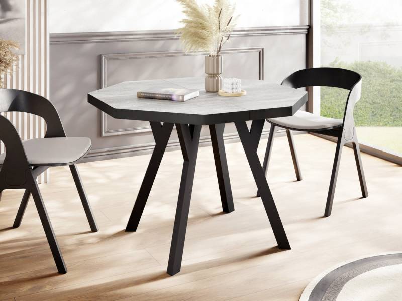 WFL GROUP Esstisch Desmond Black (erhältlich in zwei Größen – 100/100 cm, ausziehbar auf 150/200 cm), moderner platzsparender Tisch für Küche, Esszimmer oder Wohnzimmer von WFL GROUP