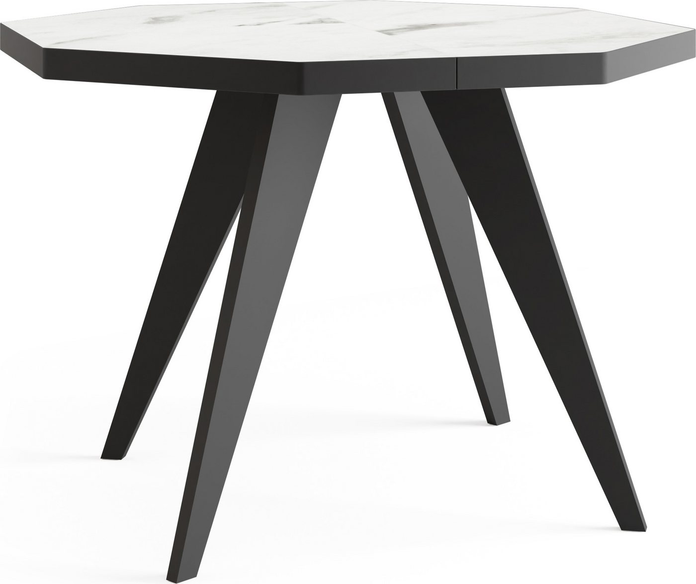 WFL GROUP Esstisch Diamond Black (erhältlich in zwei Größen – 100/100 cm, ausziehbar auf 150/200 cm), platzsparender Tisch für kleine Küche, Esszimmer oder Wohnzimmer von WFL GROUP