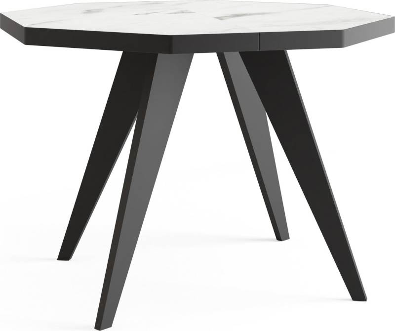 WFL GROUP Esstisch Diamond Black (erhältlich in zwei Größen – 100/100 cm, ausziehbar auf 150/200 cm), platzsparender Tisch für kleine Küche, Esszimmer oder Wohnzimmer von WFL GROUP