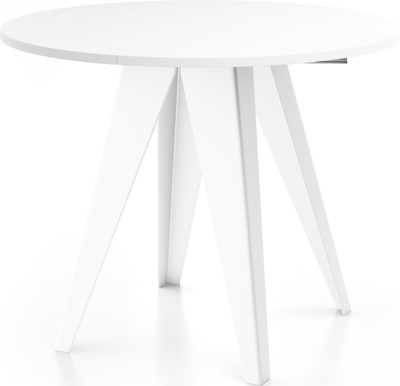 WFL GROUP Esstisch Glory Weiß, Modern Rund Tisch mit pulverbeschichteten Metallbeinen von WFL GROUP