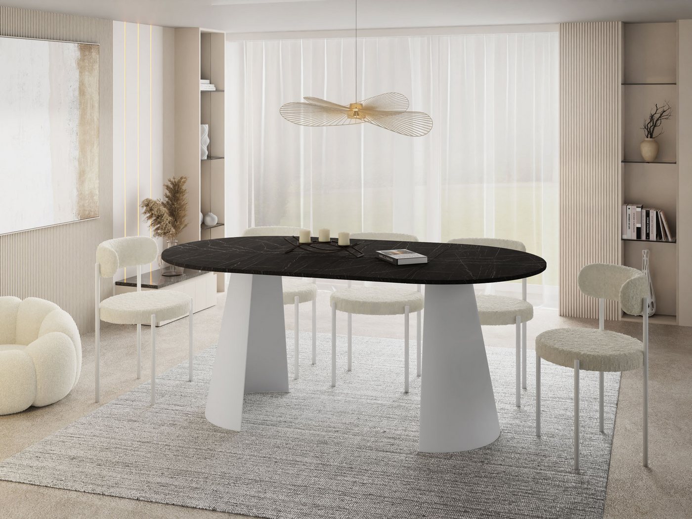 WFL GROUP Esstisch Lamio (erhältlich in 2 Größen – 100/120 cm, ausziehbar auf 180/200 cm), platzsparender Tisch für Küche, Esszimmer oder Wohnzimmer von WFL GROUP