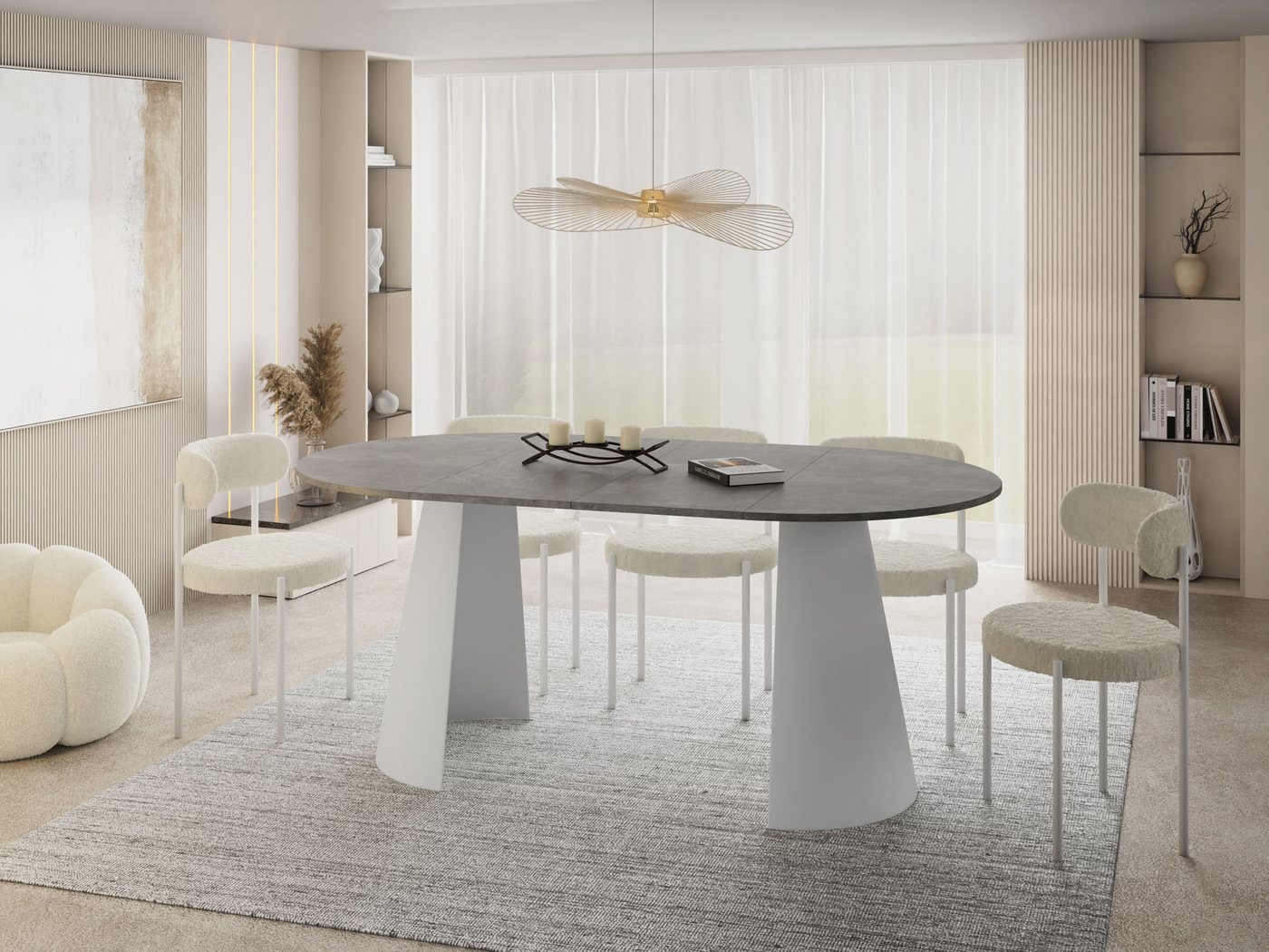 WFL GROUP Esstisch Lamio (erhältlich in 2 Größen – 100/120 cm, ausziehbar auf 180/200 cm), platzsparender Tisch für Küche, Esszimmer oder Wohnzimmer von WFL GROUP