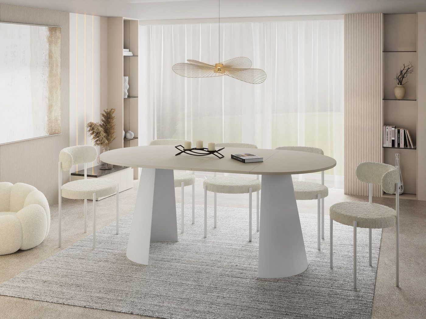 WFL GROUP Esstisch Lamio (erhältlich in 2 Größen – 100/120 cm, ausziehbar auf 180/200 cm), platzsparender Tisch für Küche, Esszimmer oder Wohnzimmer von WFL GROUP