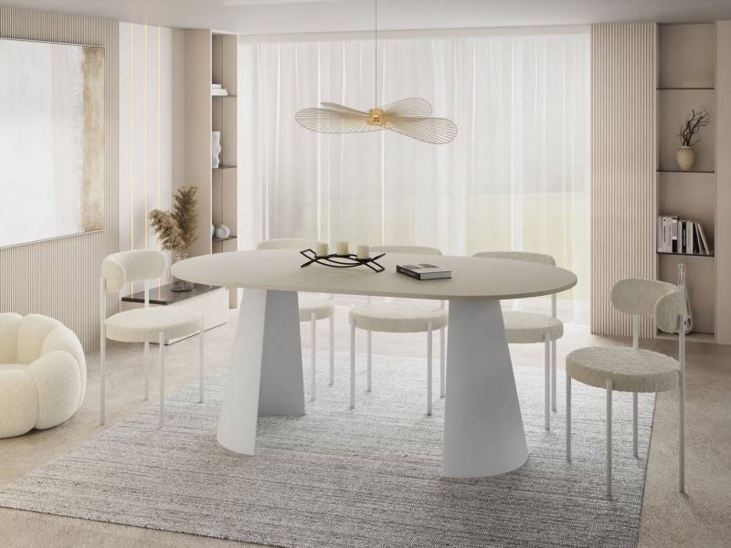 WFL GROUP Esstisch Lamio (erhältlich in 2 Größen – 100/120 cm, ausziehbar auf 180/200 cm), platzsparender Tisch für Küche, Esszimmer oder Wohnzimmer von WFL GROUP