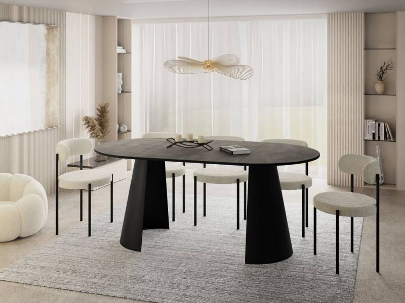 WFL GROUP Esstisch Lamio (erhältlich in 2 Größen – 100/120 cm, ausziehbar auf 180/200 cm), platzsparender Tisch für Küche, Esszimmer oder Wohnzimmer von WFL GROUP