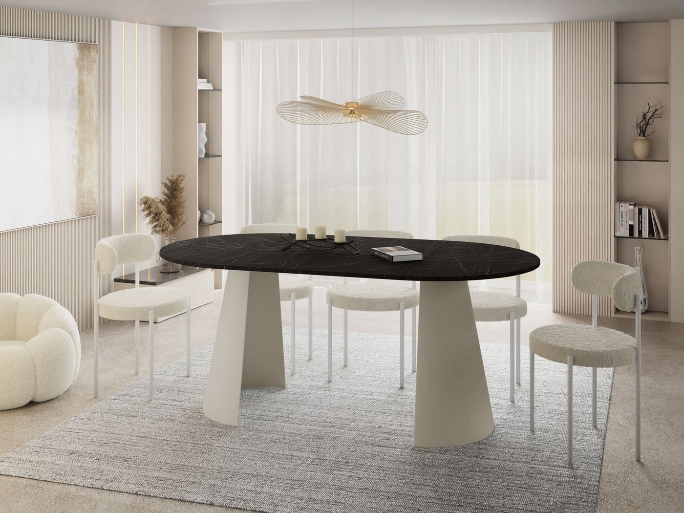 WFL GROUP Esstisch Lamio (erhältlich in 2 Größen – 100/120 cm, ausziehbar auf 180/200 cm), platzsparender Tisch für Küche, Esszimmer oder Wohnzimmer von WFL GROUP