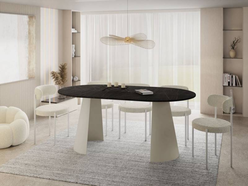 WFL GROUP Esstisch Lamio (erhältlich in 2 Größen – 100/120 cm, ausziehbar auf 180/200 cm), platzsparender Tisch für Küche, Esszimmer oder Wohnzimmer von WFL GROUP