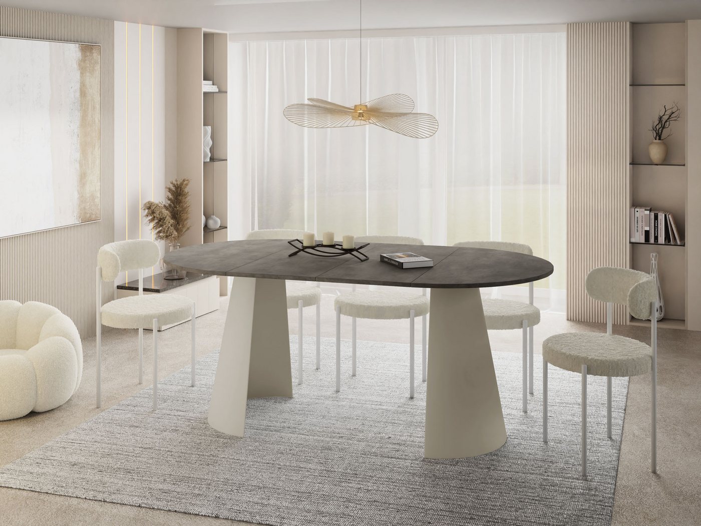 WFL GROUP Esstisch Lamio (erhältlich in 2 Größen – 100/120 cm, ausziehbar auf 180/200 cm), platzsparender Tisch für Küche, Esszimmer oder Wohnzimmer von WFL GROUP