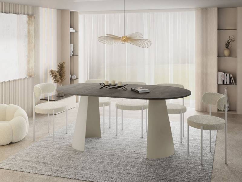 WFL GROUP Esstisch Lamio (erhältlich in 2 Größen – 100/120 cm, ausziehbar auf 180/200 cm), platzsparender Tisch für Küche, Esszimmer oder Wohnzimmer von WFL GROUP