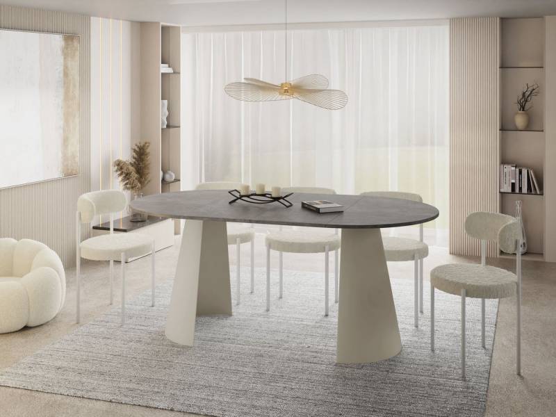 WFL GROUP Esstisch Lamio (erhältlich in 2 Größen – 100/120 cm, ausziehbar auf 180/200 cm), platzsparender Tisch für Küche, Esszimmer oder Wohnzimmer von WFL GROUP