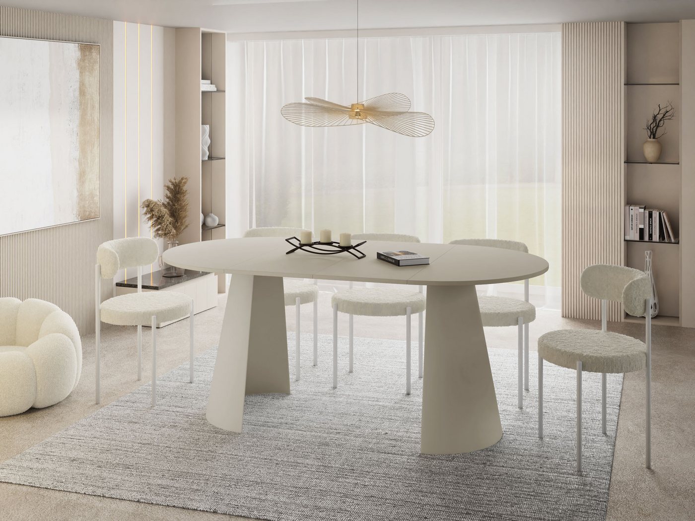 WFL GROUP Esstisch Lamio (erhältlich in 2 Größen – 100/120 cm, ausziehbar auf 180/200 cm), platzsparender Tisch für Küche, Esszimmer oder Wohnzimmer von WFL GROUP