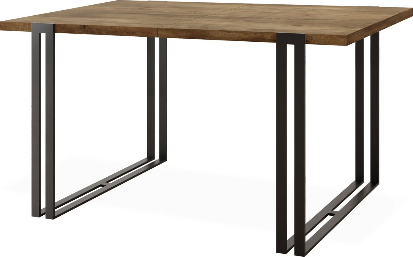 WFL GROUP Esstisch Marco, Tisch im Loft-Stil mit Schwarze Metallbeinen von WFL GROUP