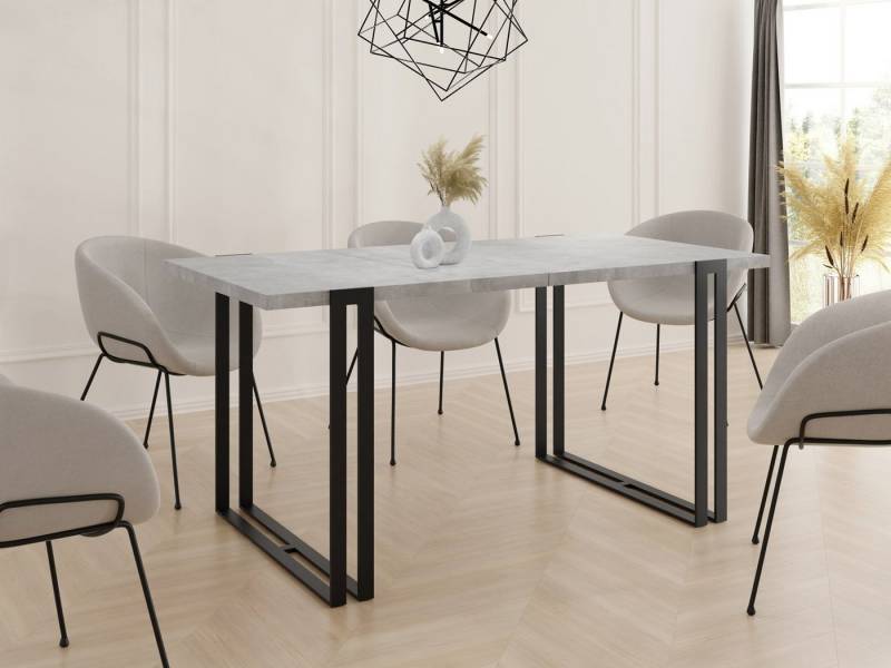 WFL GROUP Esstisch Marco (erhältlich in 3 Größen – 120/140/160 cm ausziehbar auf 220/240/260 cm), platzsparender Tisch in Holzoptik für Küche, Esszimmer oder Wohnzimmer von WFL GROUP