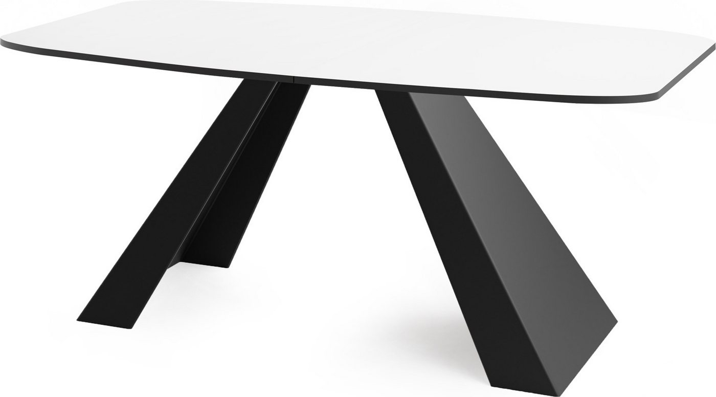 WFL GROUP Esstisch Monte, im Modern Still, Rechteckig Tisch mit schwarzen Metallbeine von WFL GROUP