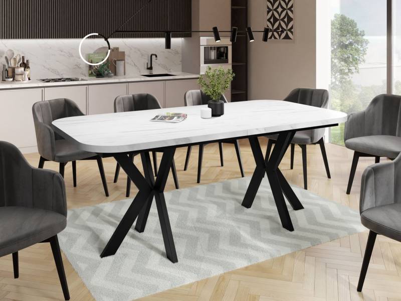 WFL GROUP Esstisch Olivia (erhältlich in einer Größe – 200x100x76 cm, ausziehbar auf 280 cm), Tisch platzsparend in Holzoptik für Wohnzimmer mit abgerundeten Ecken WFL GROUP Esstisch Olivia (erhältlich in einer Größe – 200x100x76 cm, ausziehbar auf 280 cm), Tisch platzsparend in Holzoptik für Wohnzimmer mit abgerundeten Ecken von WFL GROUP