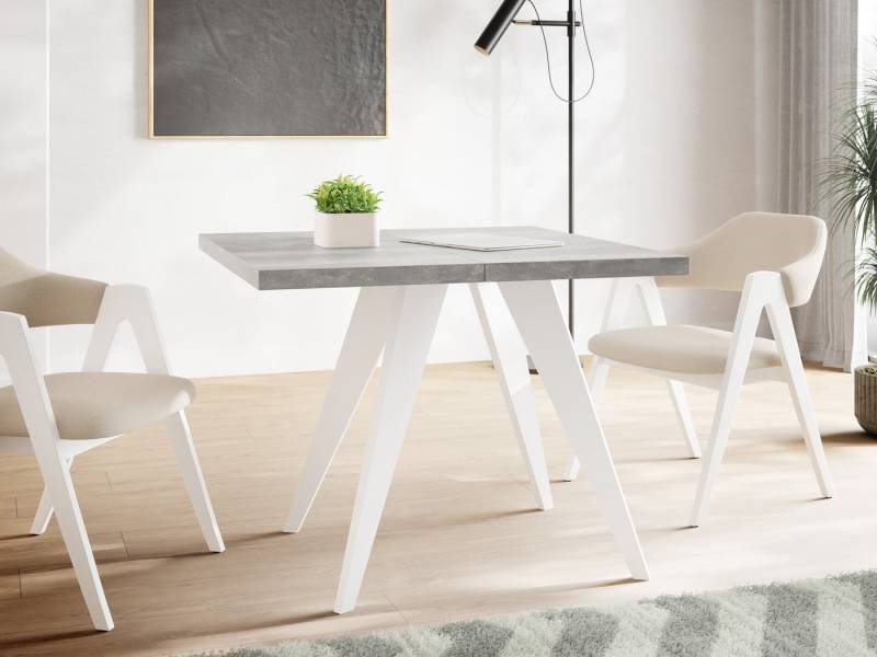 WFL GROUP Esstisch Quadro (erhältlich in zwei Größen – 100/100 cm, ausziehbar auf 150/200 cm), platzsparender Tisch für kleine Küche, Esszimmer oder Wohnzimmer von WFL GROUP