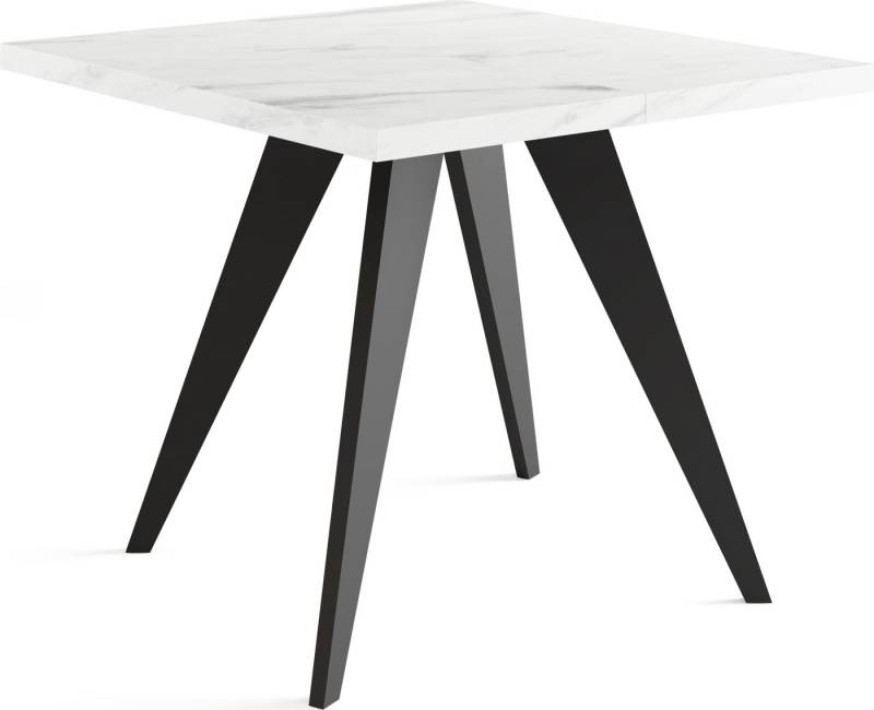 WFL GROUP Esstisch Quadro Black (erhältlich in zwei Größen – 100/100 cm, ausziehbar auf 150/200 cm), platzsparender Tisch für kleine Küche, Esszimmer oder Wohnzimmer von WFL GROUP