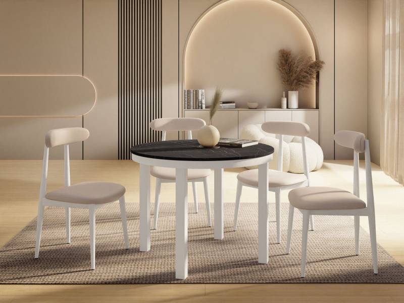 WFL GROUP Esstisch Rowan (erhältlich in einer Größe – 100x100x76 cm, ausziehbar auf 180 cm), platzsparender Tisch für kleine Küche, Esszimmer oder Wohnzimmer von WFL GROUP