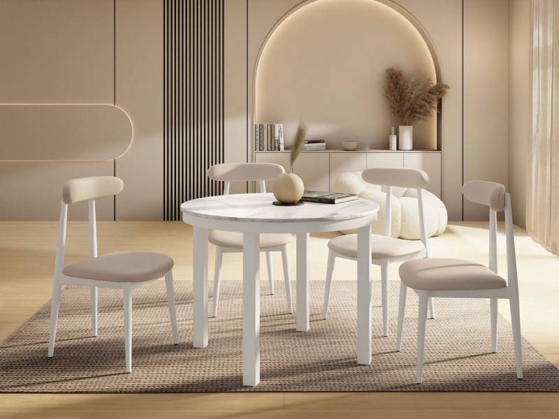 WFL GROUP Esstisch Rowan (erhältlich in einer Größe – 100x100x76 cm, ausziehbar auf 180 cm), platzsparender Tisch für kleine Küche, Esszimmer oder Wohnzimmer von WFL GROUP