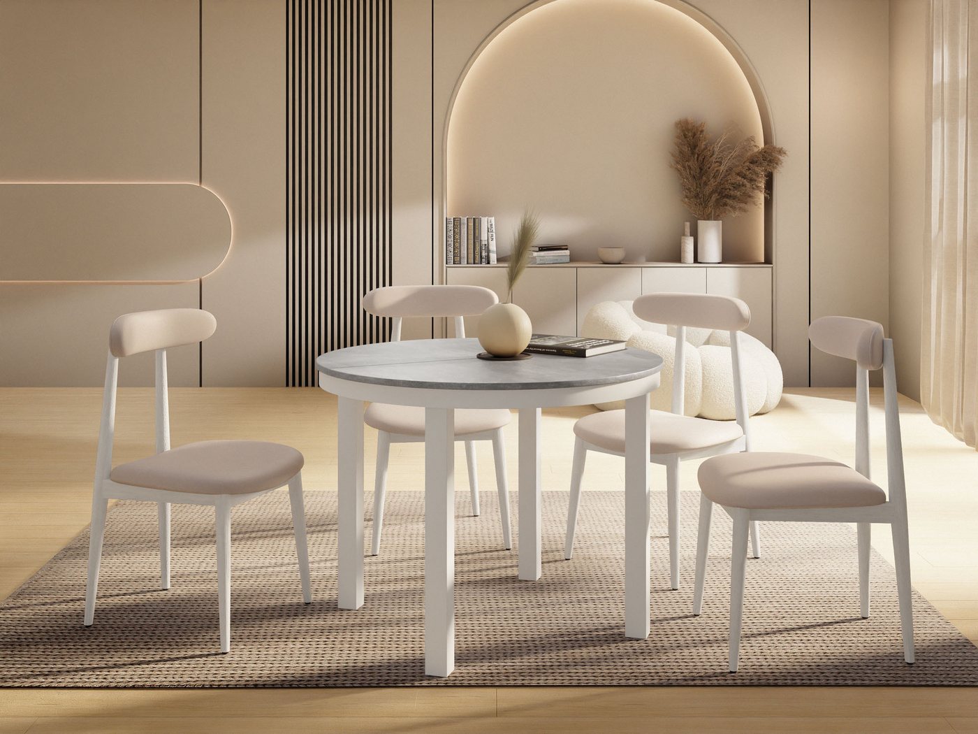 WFL GROUP Esstisch Rowan (erhältlich in einer Größe – 100x100x76 cm, ausziehbar auf 180 cm), platzsparender Tisch für kleine Küche, Esszimmer oder Wohnzimmer von WFL GROUP