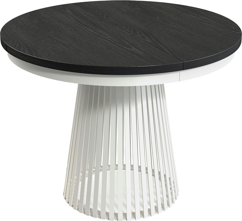 WFL GROUP Esstisch Scala White (100 cm ausziehbar auf 180 cm), platzsparender Tisch mit Lamellen für Küche, Esszimmer oder Wohnzimmer von WFL GROUP