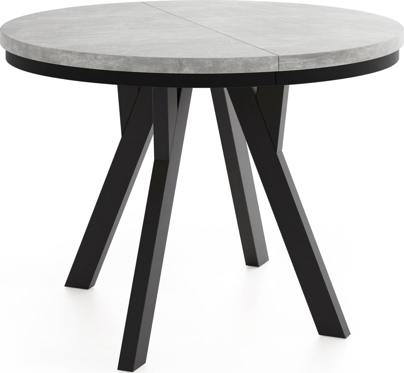 WFL GROUP Esstisch Strato Black (vier Größen – 80/90/100/100 cm, ausziehbar auf 160/190/140/200 cm), platzsparender Tisch für kleine Küche, Esszimmer oder Wohnzimmer von WFL GROUP