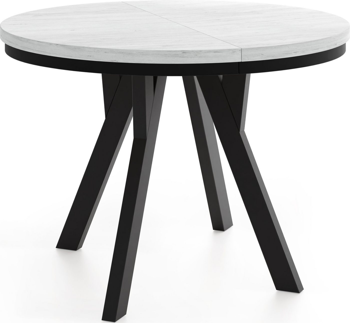 WFL GROUP Esstisch Strato Black (vier Größen – 80/90/100/100 cm, ausziehbar auf 160/190/140/200 cm), platzsparender Tisch für kleine Küche, Esszimmer oder Wohnzimmer von WFL GROUP