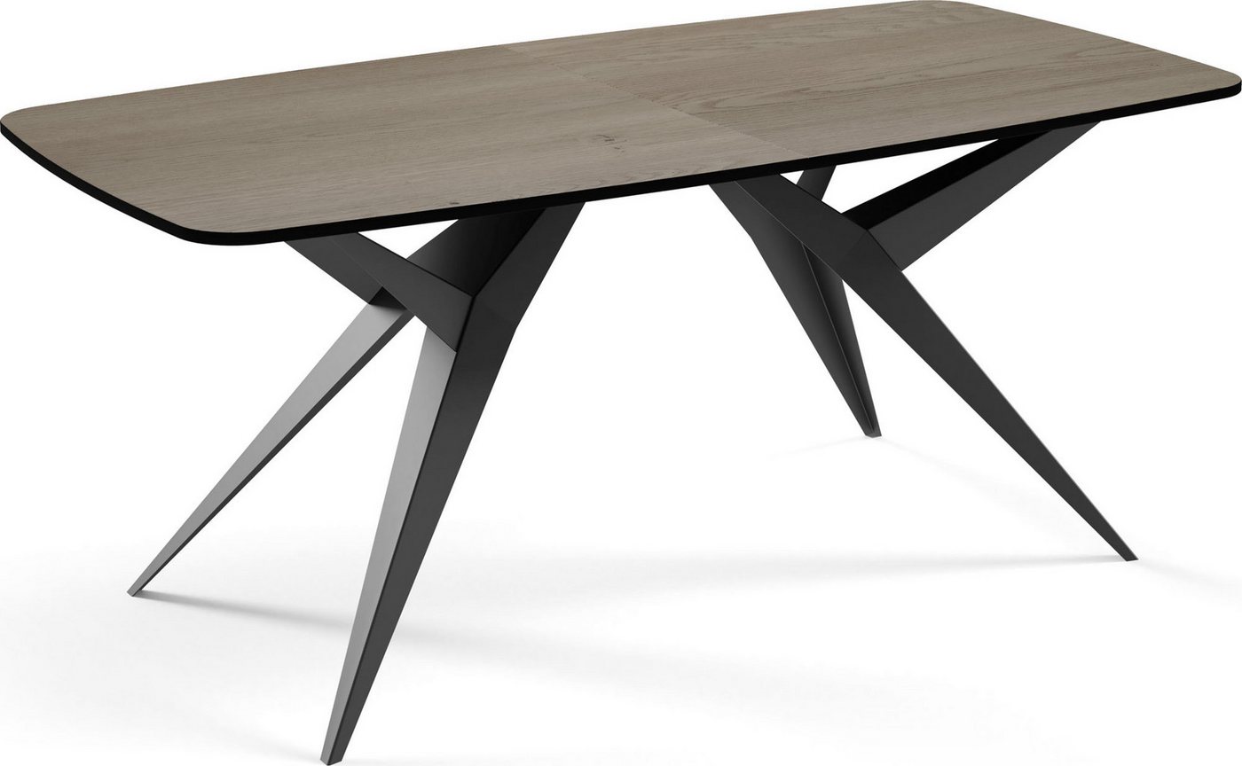 WFL GROUP Esstisch Trax (erhältlich in 3 Größen – 160/180/200, ausziehbar auf 240/260/280 cm), Tisch platzsparend in Holzoptik für Wohnzimmer mit abgerundeten Ecken von WFL GROUP