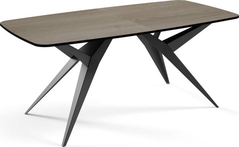 WFL GROUP Esstisch Trax (erhältlich in 3 Größen – 160/180/200, ausziehbar auf 240/260/280 cm), Tisch platzsparend in Holzoptik für Wohnzimmer mit abgerundeten Ecken von WFL GROUP