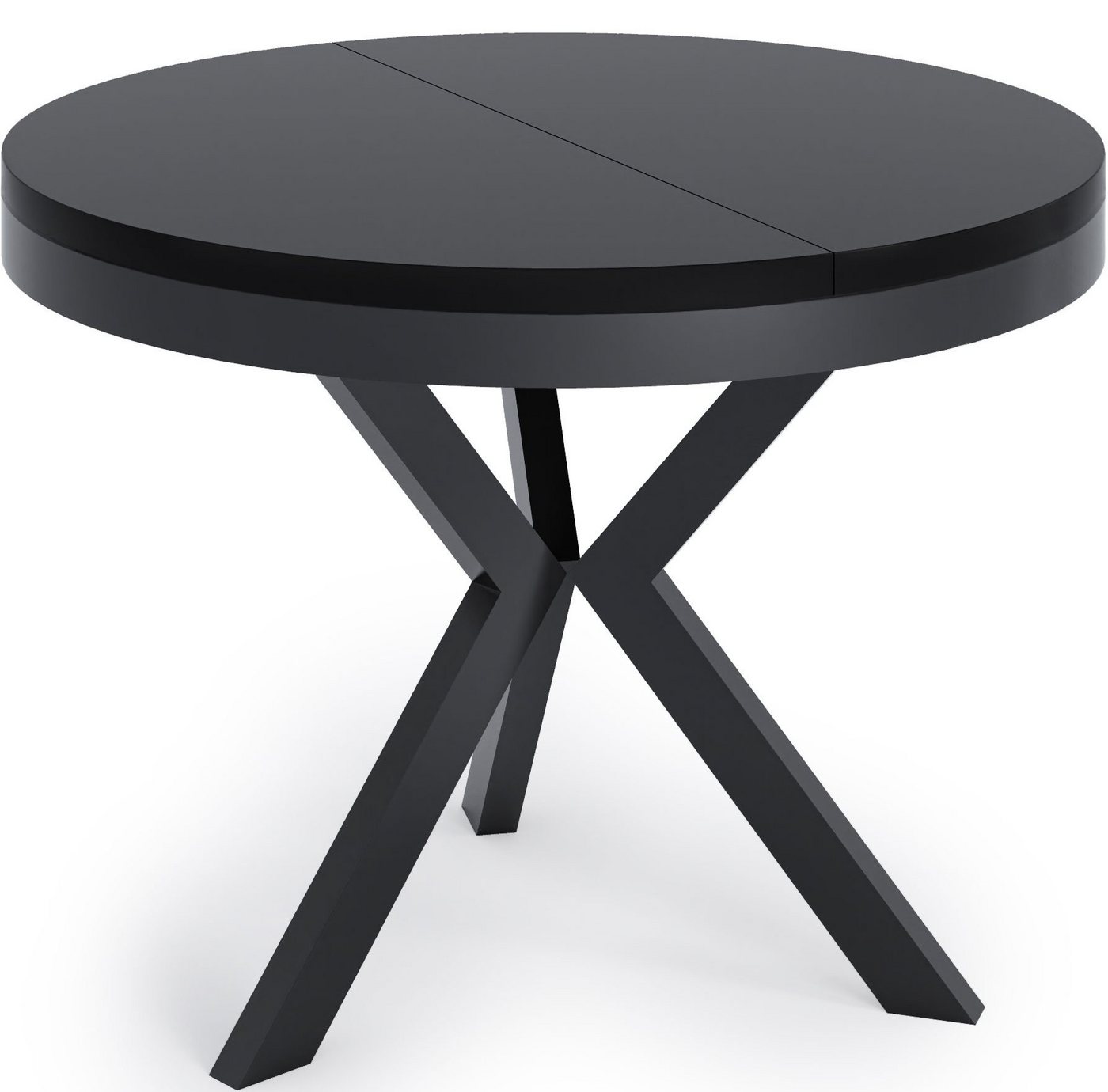 WFL GROUP Esstisch Velma, Tisch im Loft-Stil mit Schwarz Metallbeinen 100 cm - 140 cm von WFL GROUP