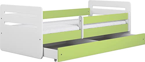 WFL GROUP Kinderbett Kleinkinderbett Junior 80x180 80x160 80x140 Jugendbett Einzelbett Mit Matratze Und Schublade Inklusive - Tommy - Grün - 180x80 von WFL GROUP