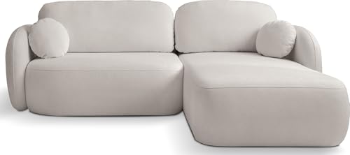 WFL GROUP Modernes Ecksofa Lotte mit Bettkasten – Schlafsofa mit Schlaffunktion & Bettfunktion, L-Form Couch mit Ottomane - Rechts – Bequeme Polstergarnitur - Hellgrau WFL GROUP Modernes Ecksofa Lotte mit Bettkasten – Schlafsofa mit Schlaffunktion & Bettfunktion, L-Form Couch mit Ottomane - Rechts – Bequeme Polstergarnitur - Hellgrau von WFL GROUP
