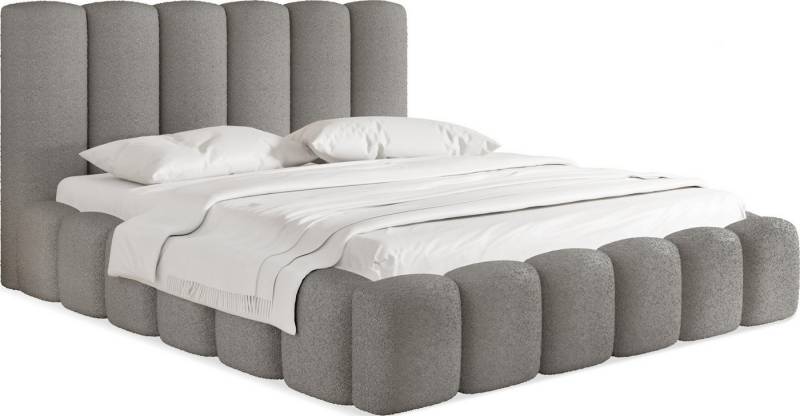 WFL GROUP Polsterbett Serenity mit Bettkasten und Lattenrost, Bettgestell, ohne Matratze (erhältlich in 5 Größen 120x200, 140x200, 160x200, 180x200, 200x200 cm), mit Stauraum, hohem Kopfteil, Boucle oder Samt Stoff, Made in EU von WFL GROUP