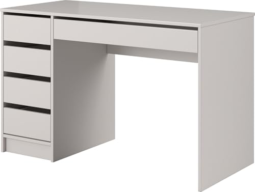 WFL GROUP Schreibtisch 120 cm mit 5 Schubladen – Kaschmir Bürotisch Links oder Rechts Montierbar – Computertisch für Home Office, Arbeitstisch mit Stauraum – KORVI WFL GROUP Schreibtisch 120 cm mit 5 Schubladen – Kaschmir Bürotisch Links oder Rechts Montierbar – Computertisch für Home Office, Arbeitstisch mit Stauraum – KORVI von WFL GROUP